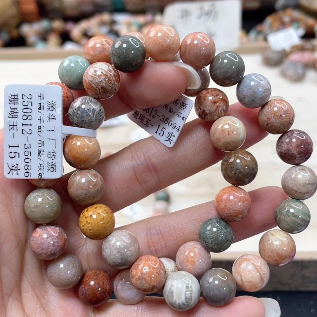 硅化珊瑚（珊瑚玉）手链未镶嵌懵*树666