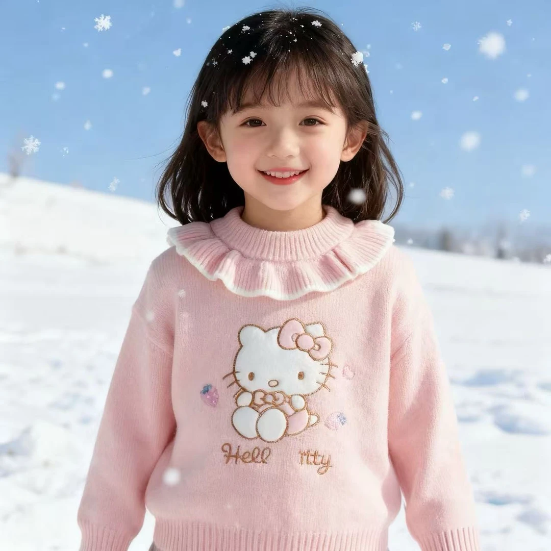 【】DL25009新款冬季女童时髦百搭厚毛衣2025