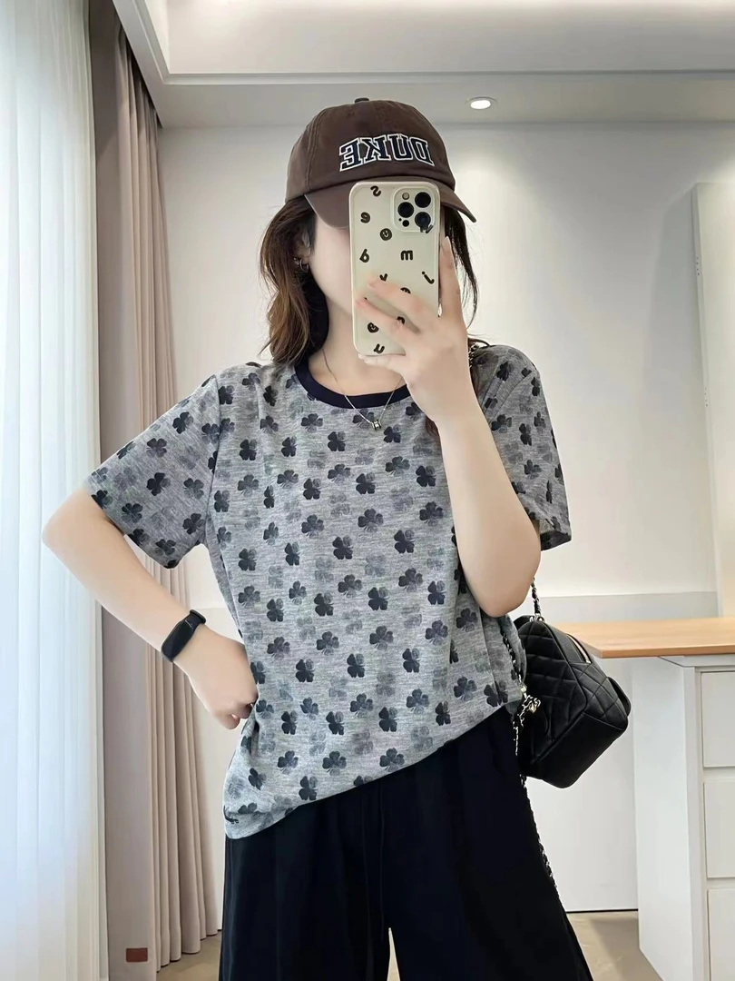 夏季宽松显瘦百搭印花T恤