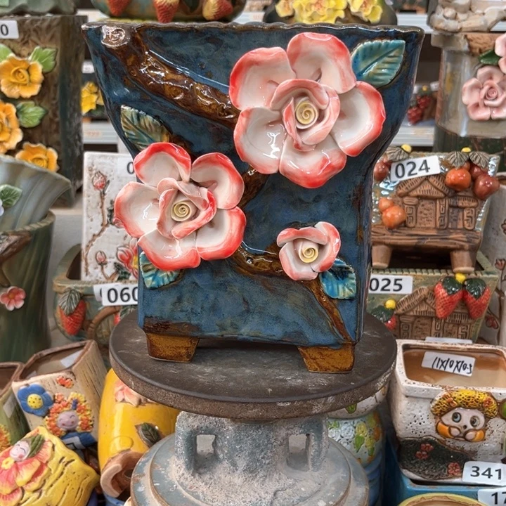 紫砂花盆粗陶材质多肉花盆