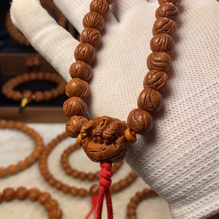 桃核吊坠月**回秦岭龙纹桃核