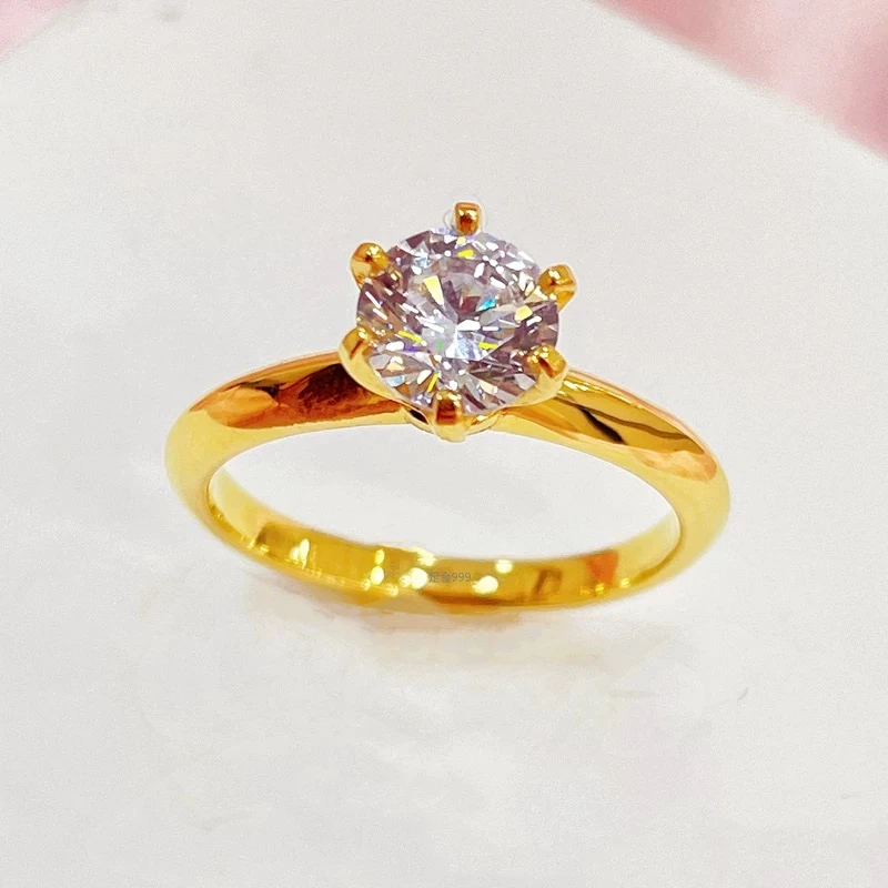 足金999梵星璀璨点钻活口戒指可调节钻戒送女友公主戒精致轻奢