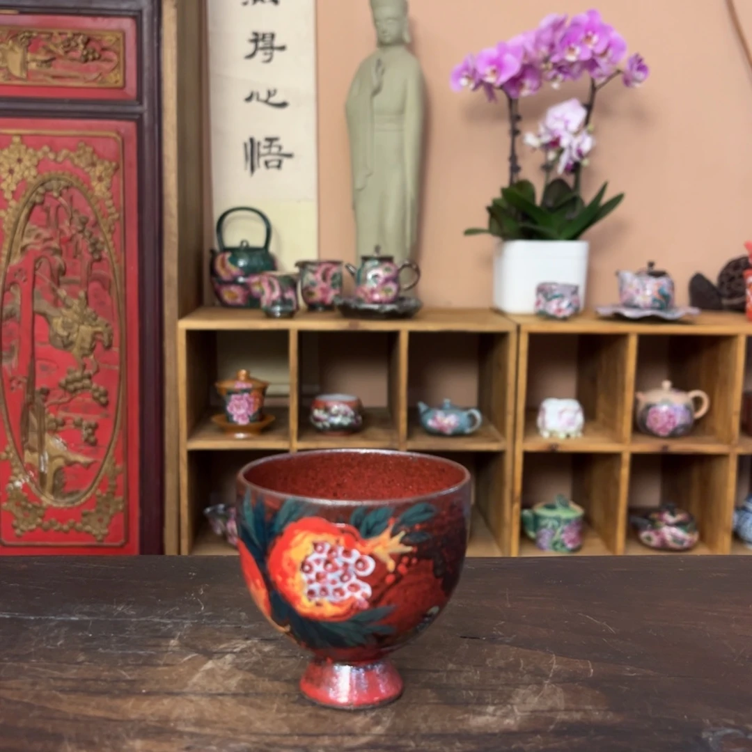 柴烧纯手工手绘陶瓷