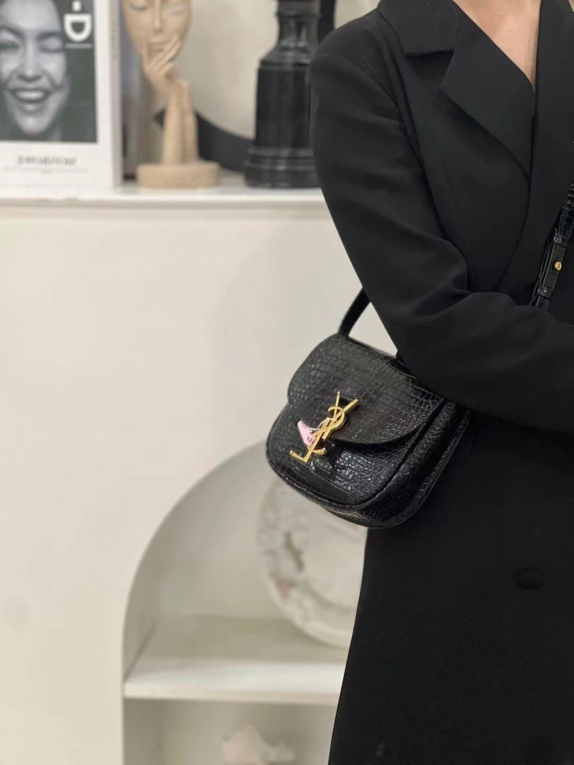 未使用 YSL/圣罗兰 ysl  马鞍小号黑金鳄压腋下包/严选