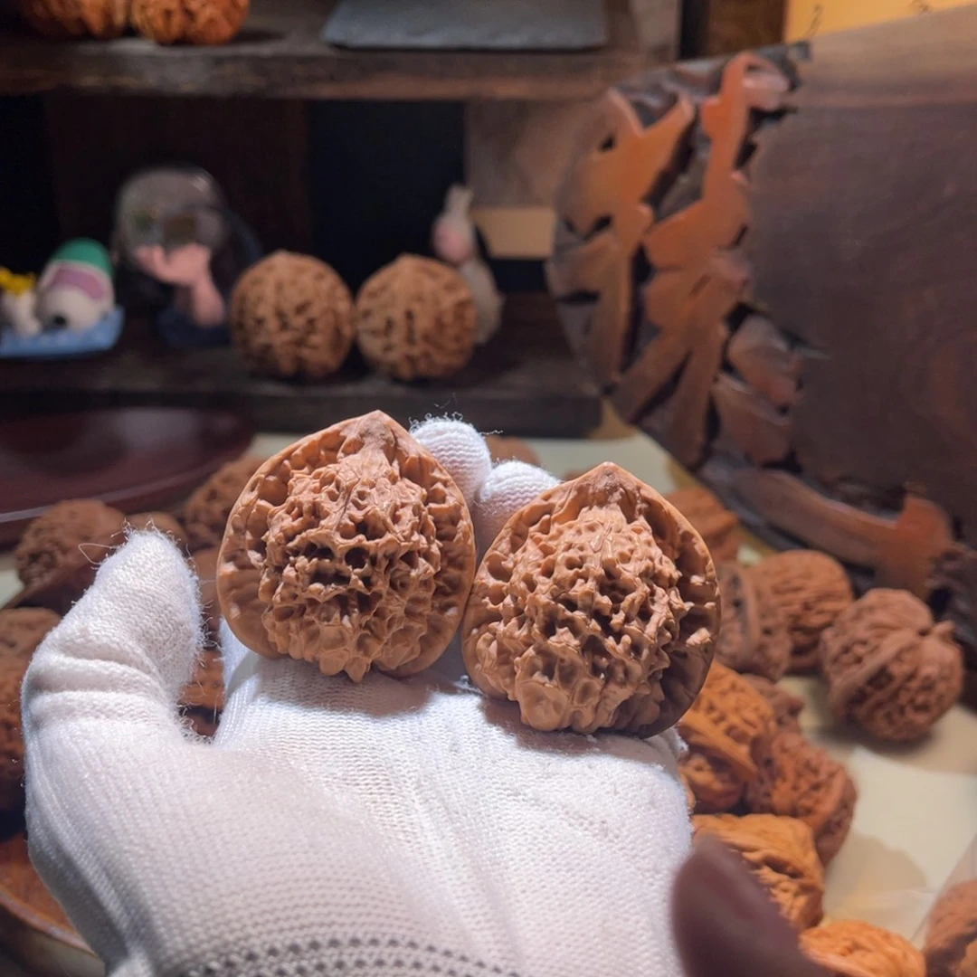 文玩核桃把件42官帽有修