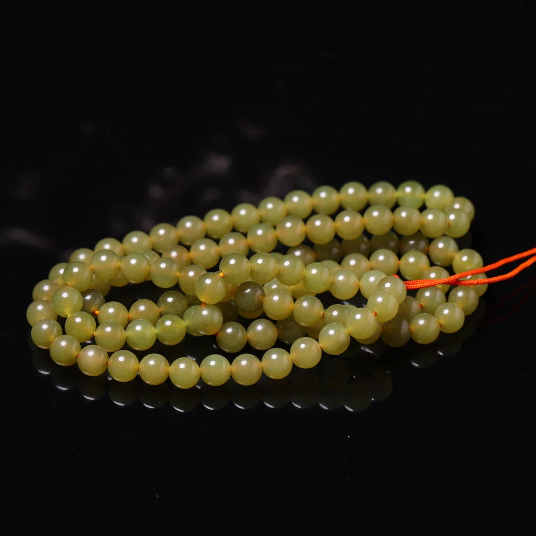 清代和田玉黄玉项链