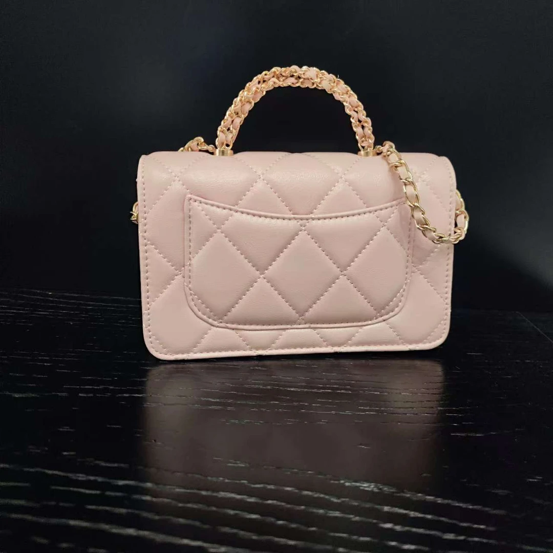 COCO DICV2025新款高端定制时尚女包 交叉手柄豆腐  粉色黑色