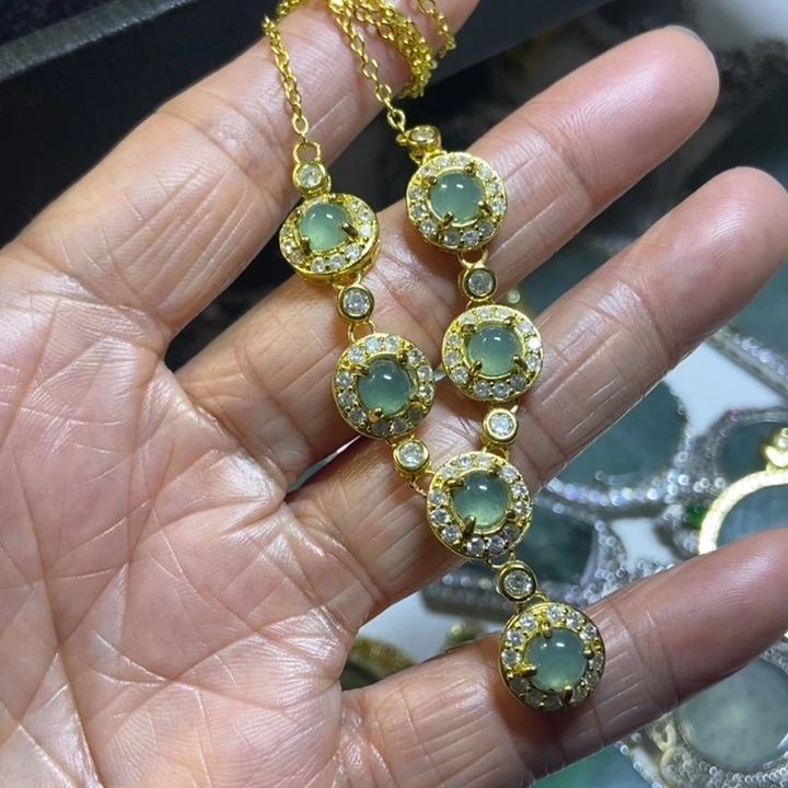 翡翠未镶嵌戒指项链