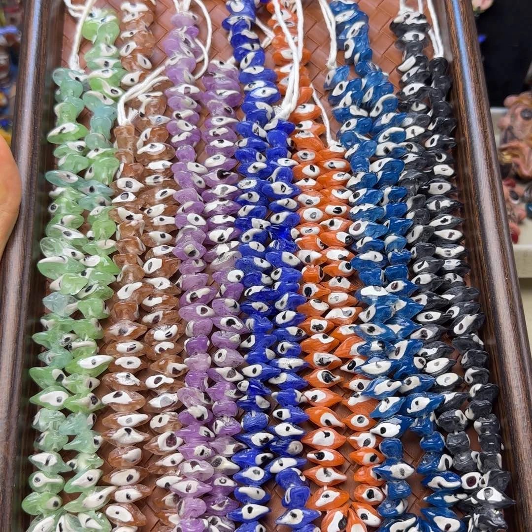 琉璃非金属玻璃颈饰蜻蜓眼链子