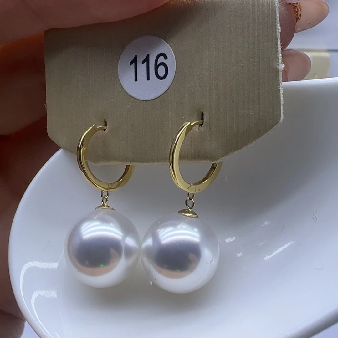 淡水珍珠耳饰18K金镶嵌