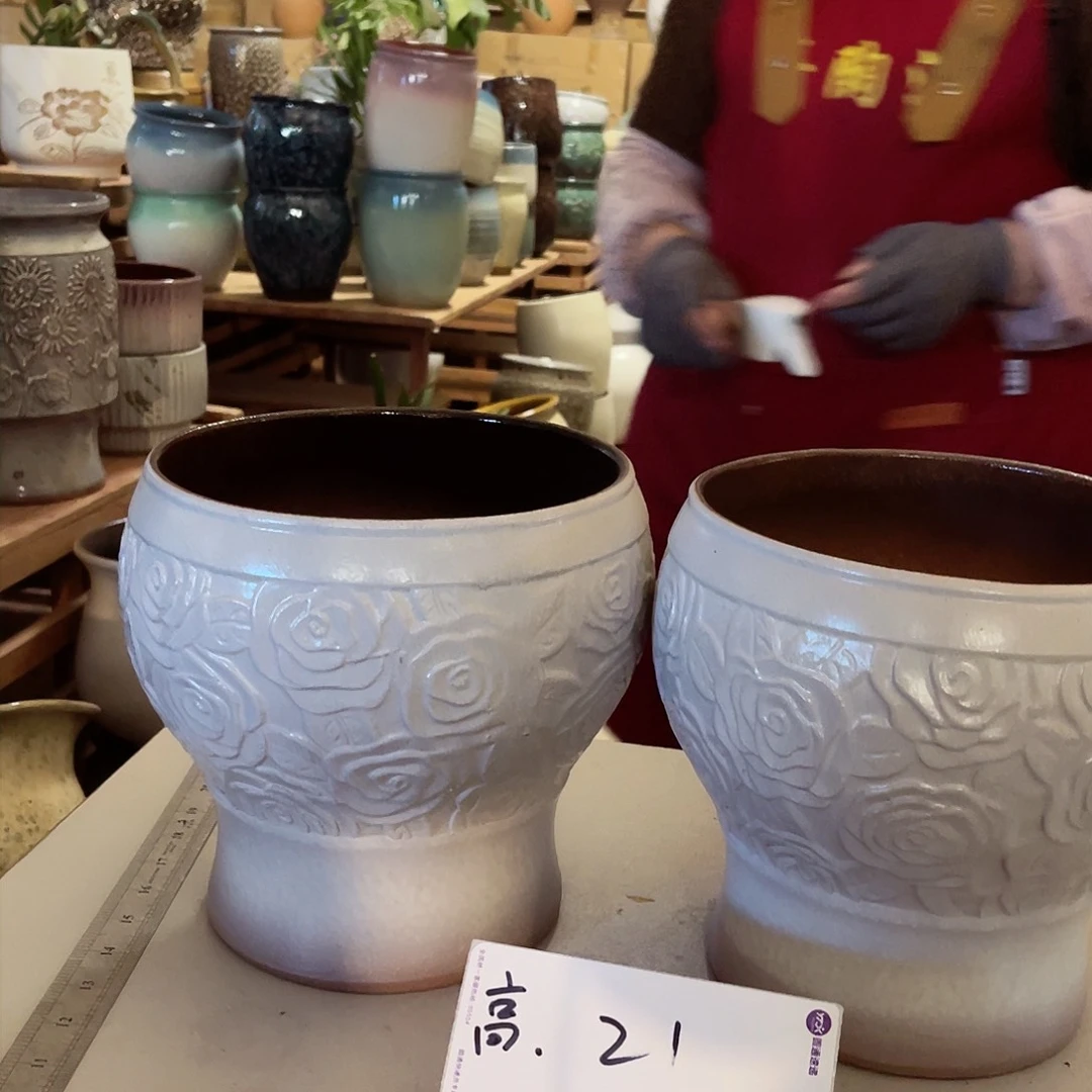 紫砂花盆高度21口径20