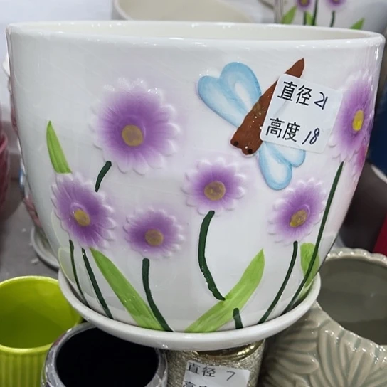 多绿植陶瓷花盆9.9包邮，有孔