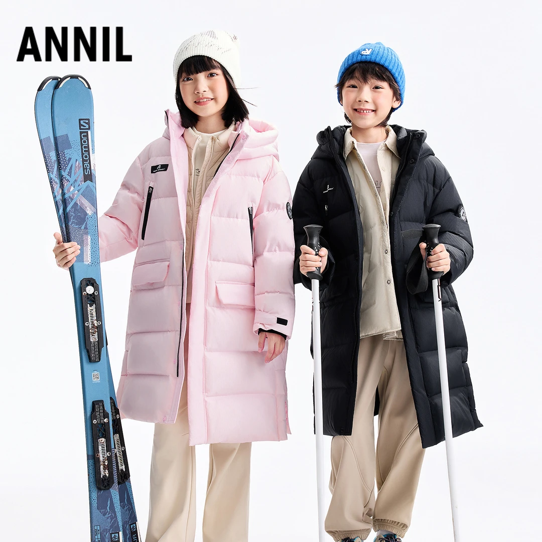 安奈儿男女童加长款2025冬新款