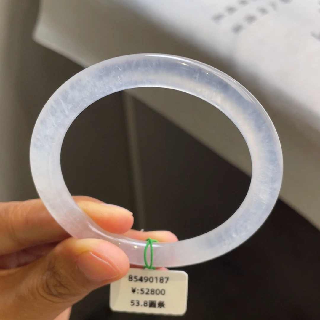 未镶嵌手镯翡翠一手/起光白冰叮当镯