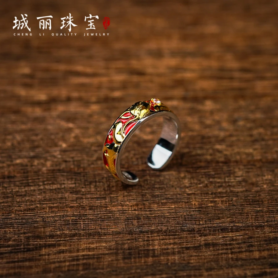 925银戒指 【城丽】凤九大女主戒指/个FL-3384