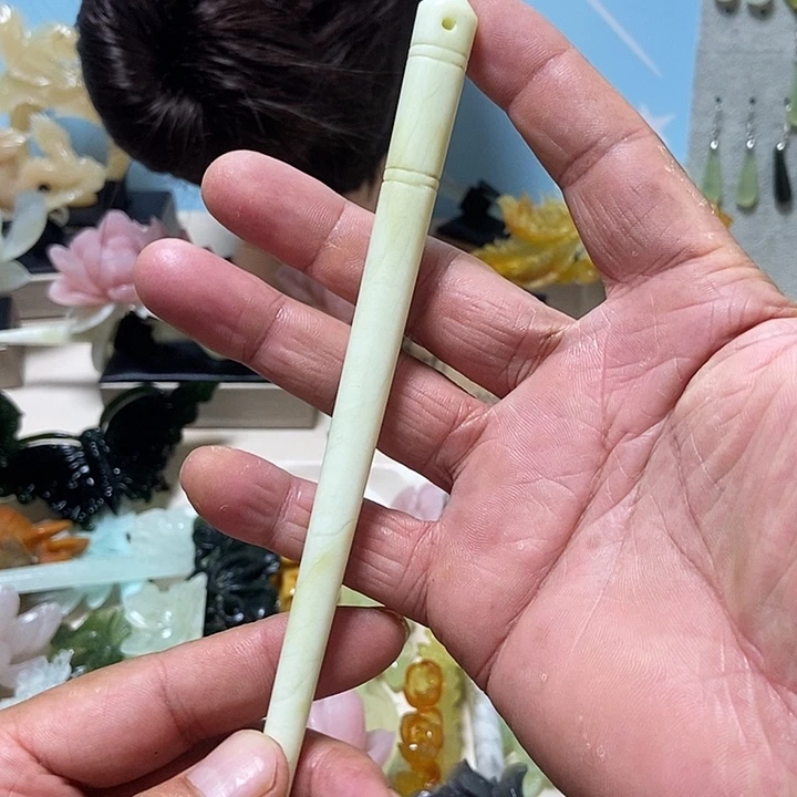 岫玉未镶嵌发饰发簪