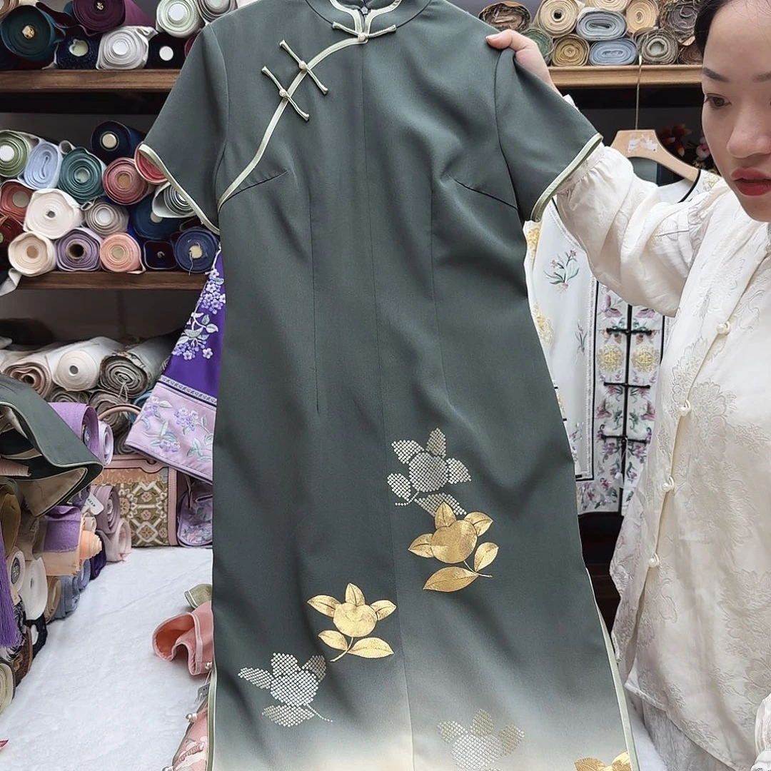 旗袍 旗袍绣花 胸围98