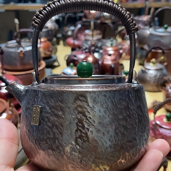 纯手工制作紫铜铜壶制作