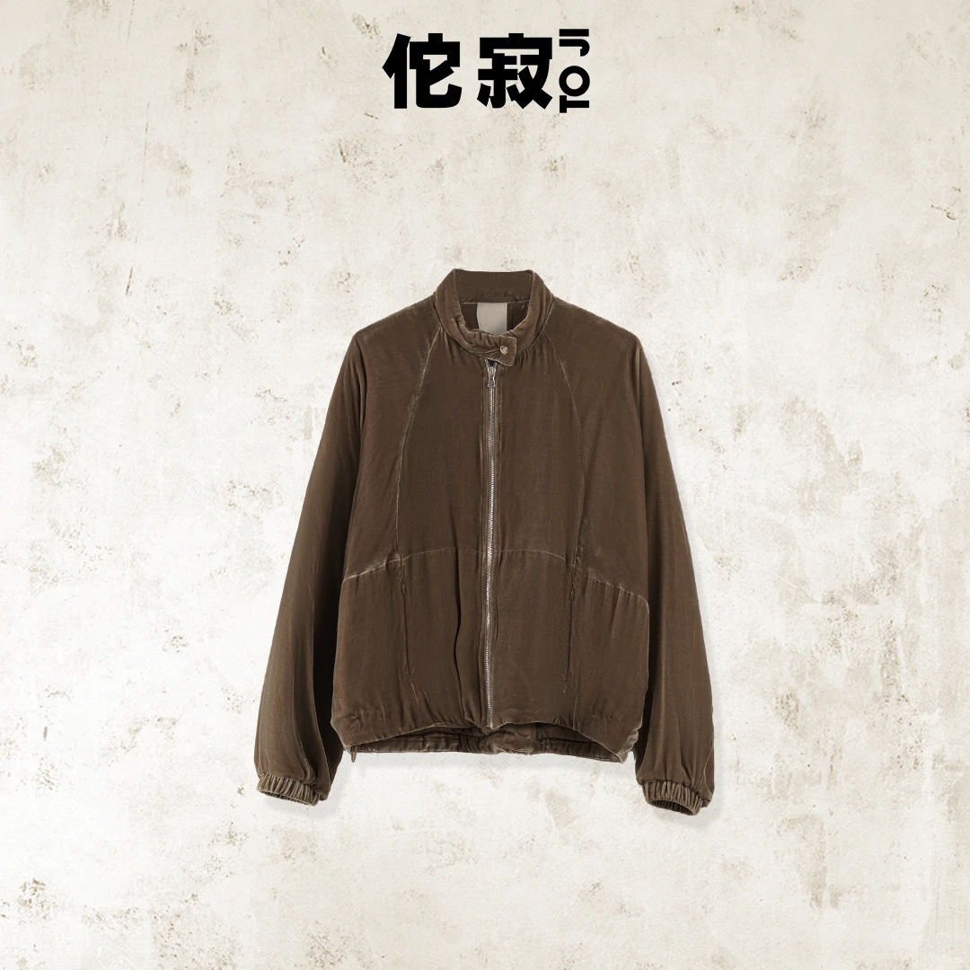 TOJI 佗寂新款设计师百搭气质显瘦短款丝绒棉服ZXO4F744