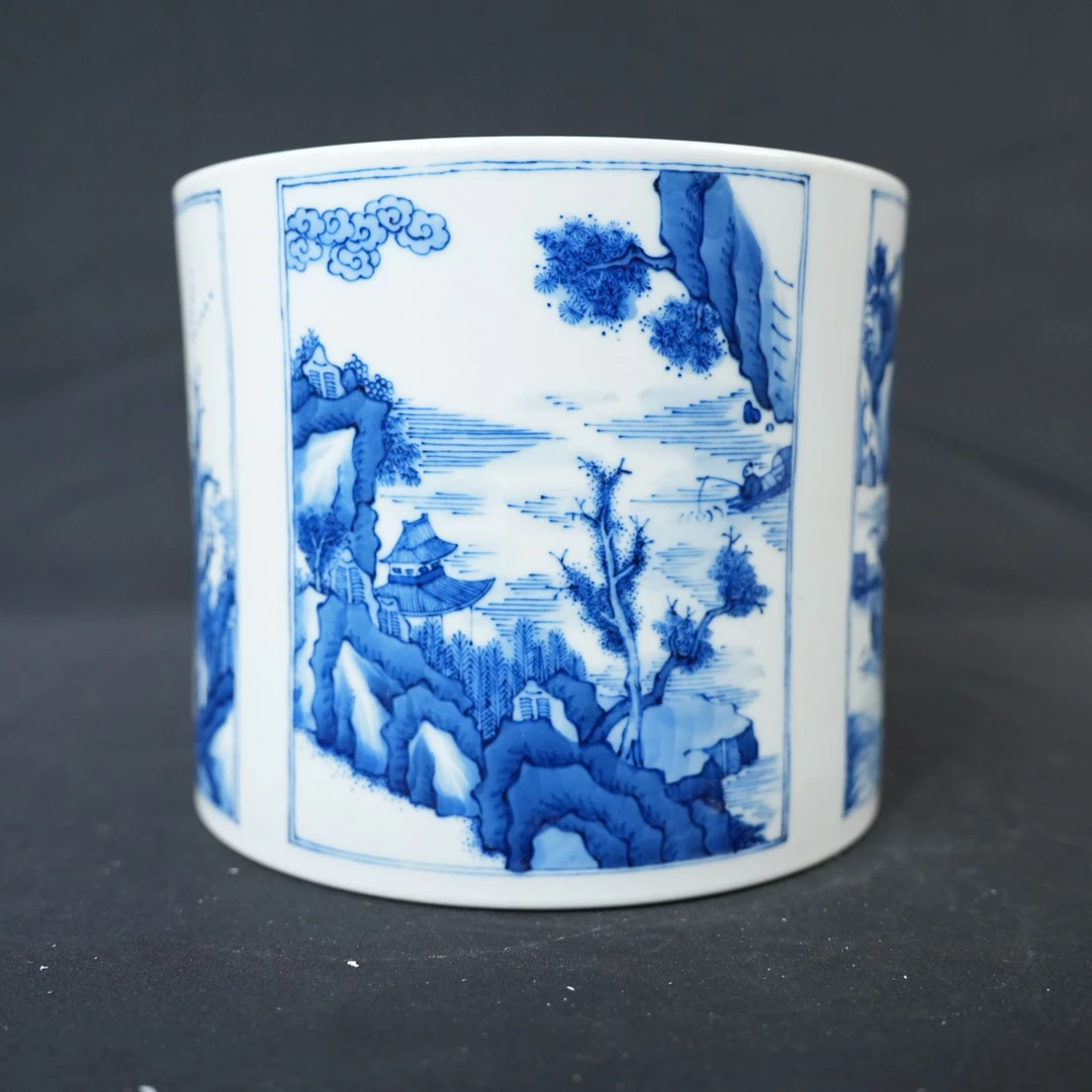 H0399花开窗山水笔海家居饰品摆件