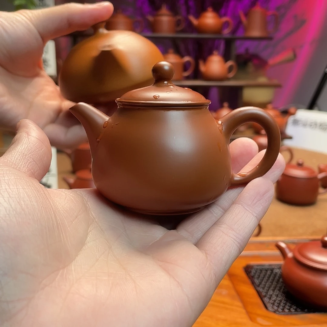 紫砂茶壶热*朱泥潘壶80c
