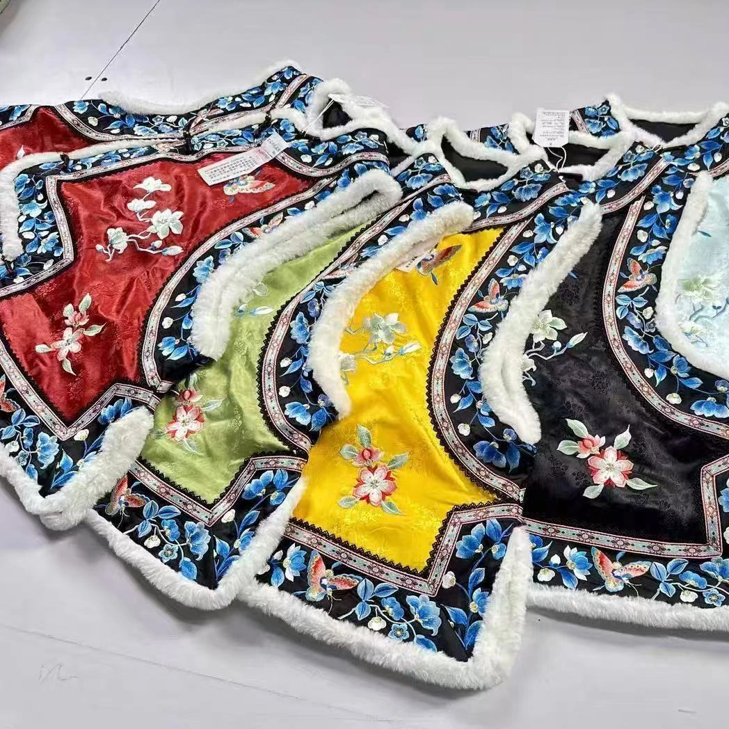 格格宫廷旗装刺绣马甲重工刺绣清汉传统女装写真套装新款国风汉服