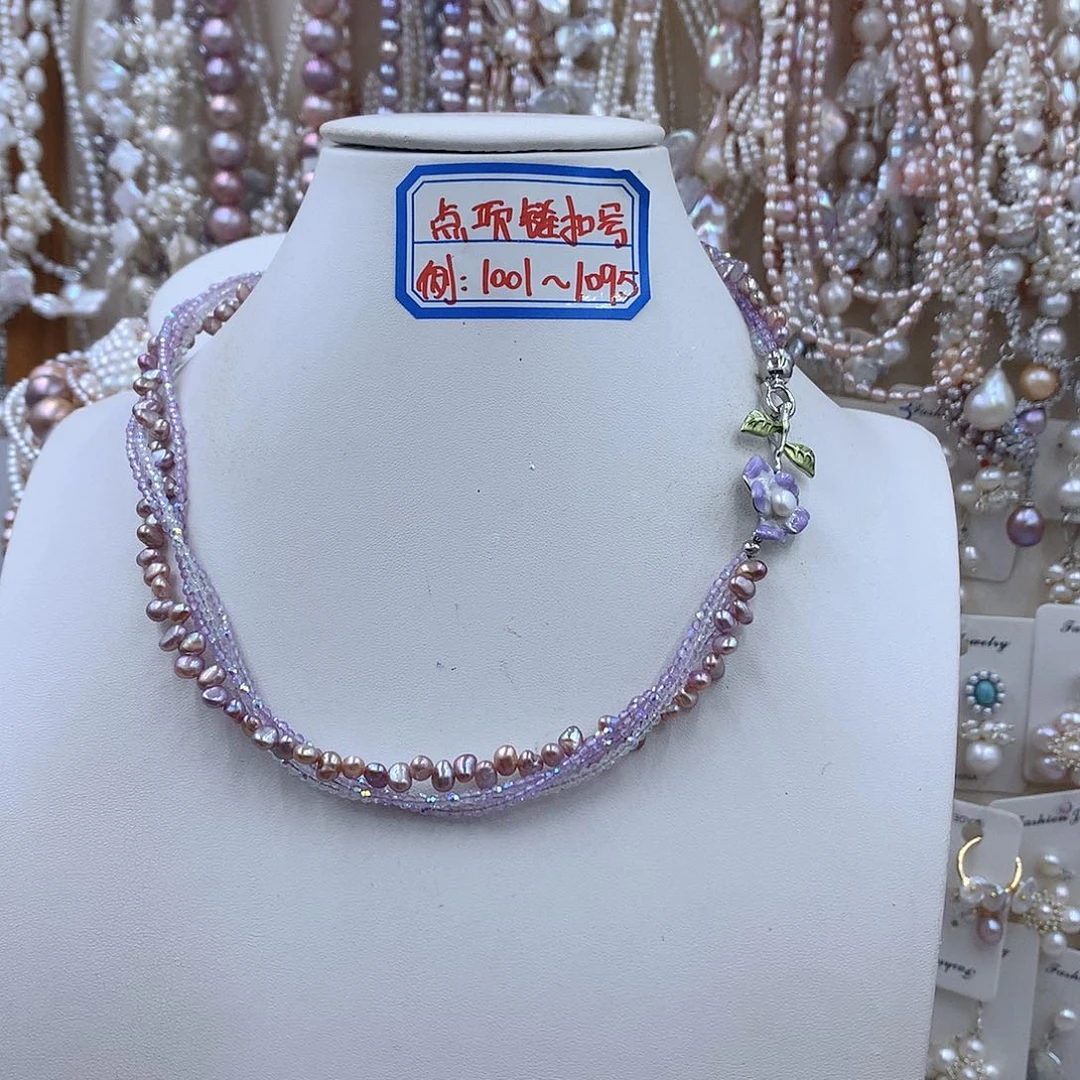 银S925镶嵌项链耳饰淡水珍珠