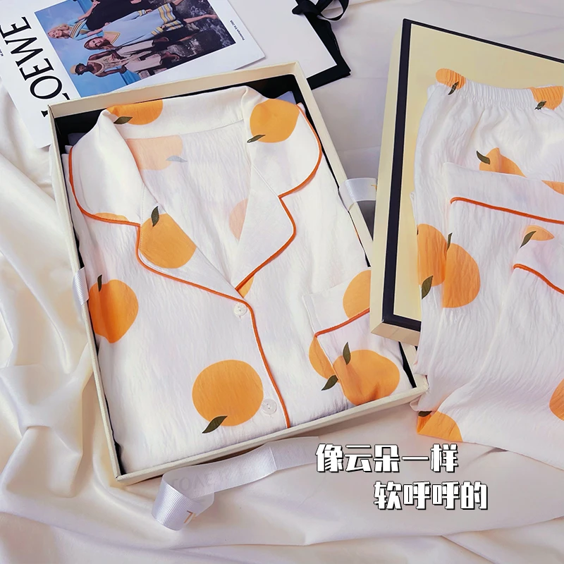 春秋冬季翻领2025新款长袖时尚休闲甜美风外穿宽松睡衣家居服套装