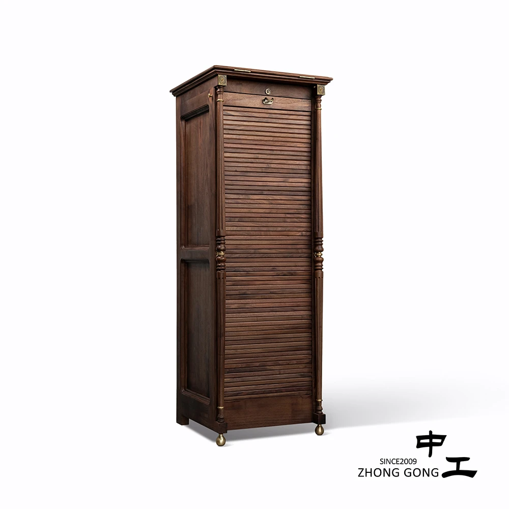 3.0版新款无贴皮黑胡桃实木牙科柜木质置物珠宝茶具收纳柜大容量