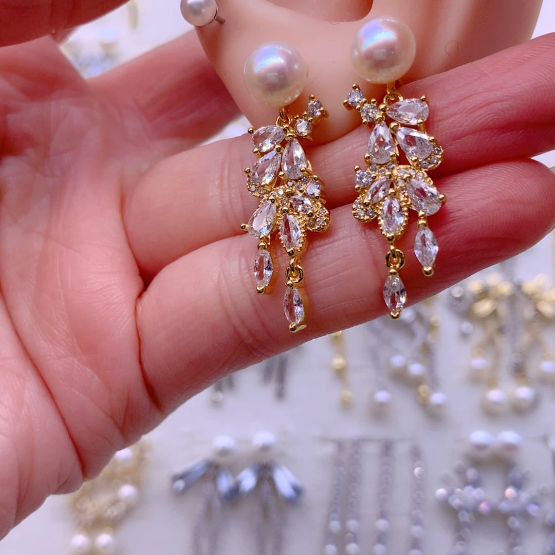 淡水珍珠耳饰合金