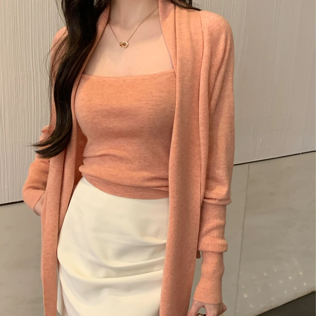 【落日余晖】气质洋气显瘦修身短款百搭针织内搭打底吊带4049