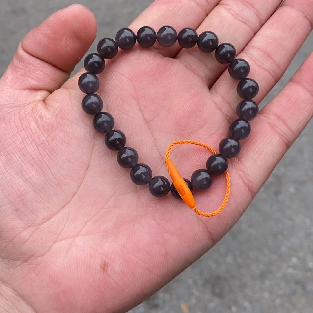 定制和田玉和田玉烟紫手串卡8定制抛光