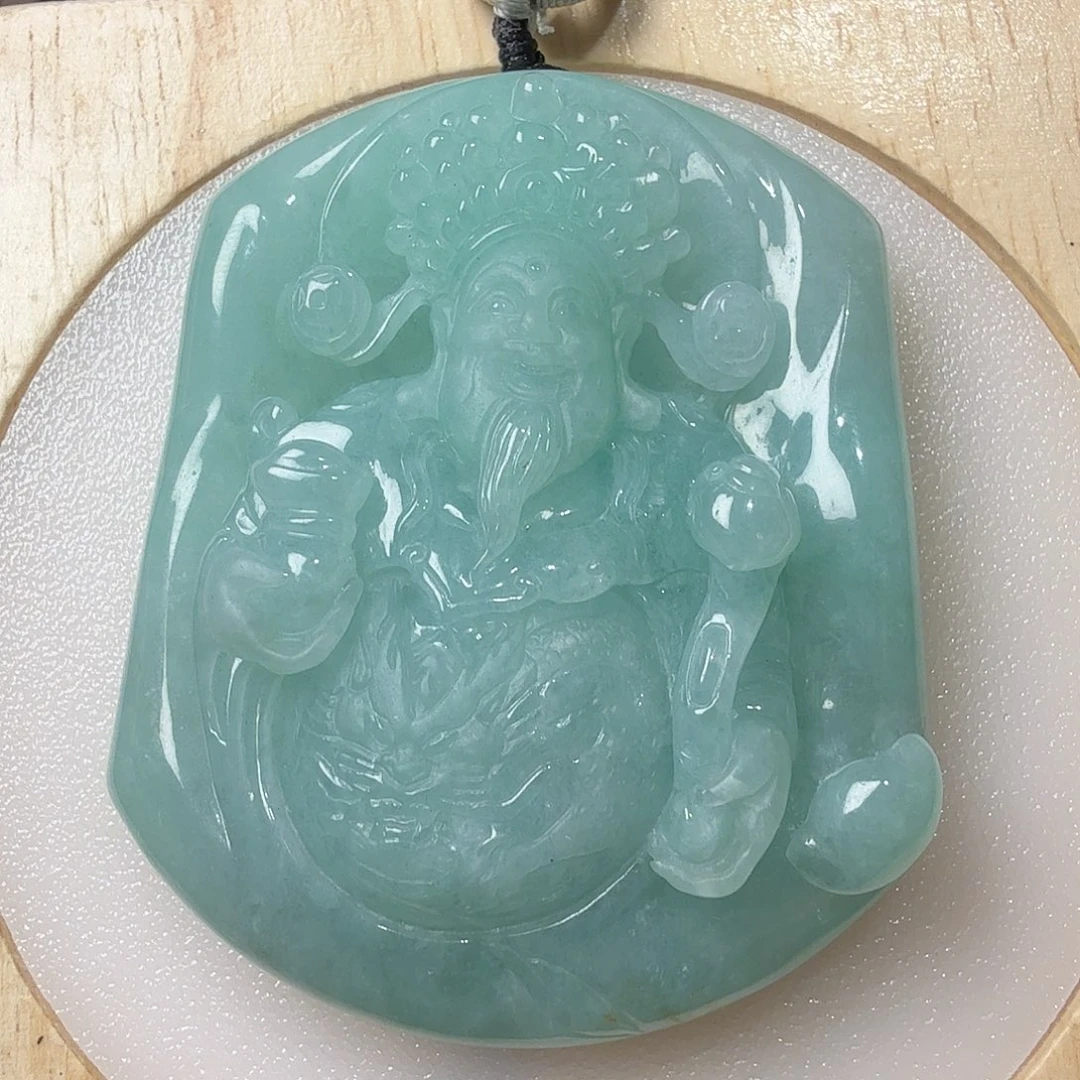 翡翠裸石翡翠财神牌