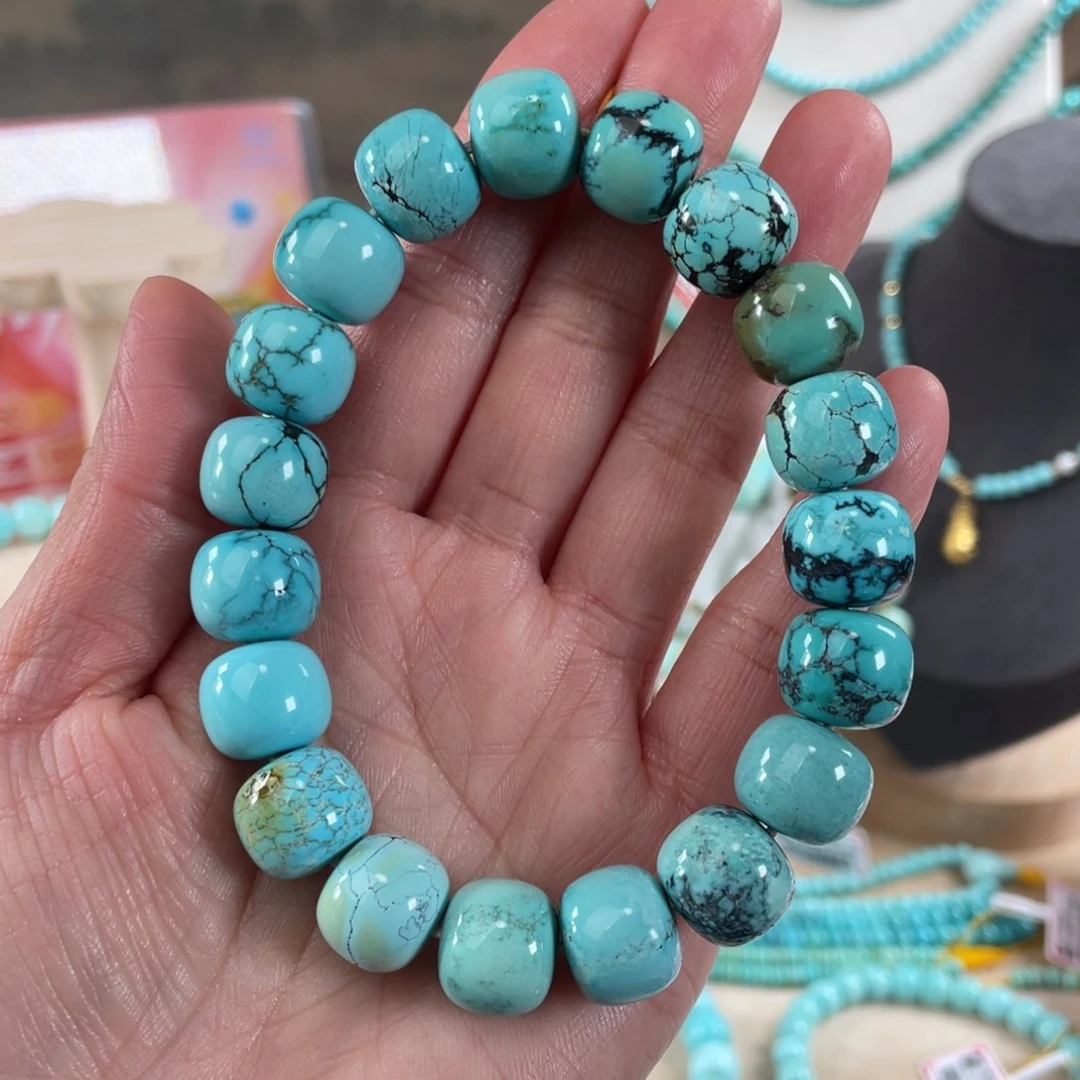 绿松石未镶嵌套链12+精品老型手串