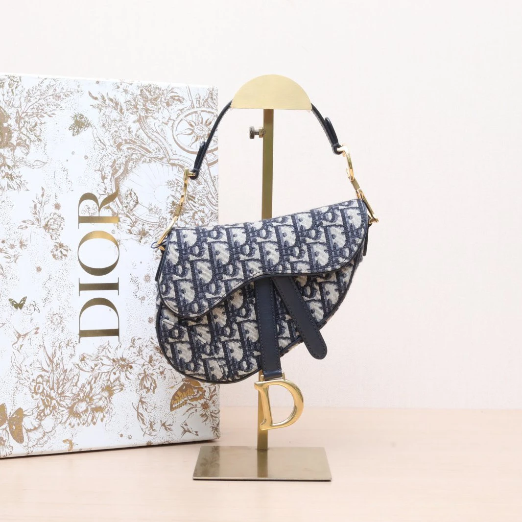 95新 DIOR/迪奥 【念念】马鞍 小号 21 无肩带 蓝色