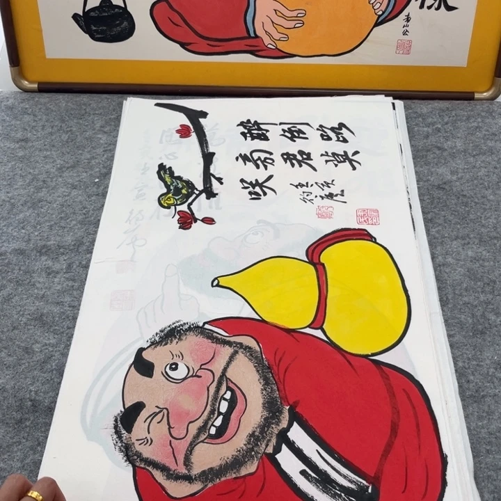 国画手绘禅意画一物一拍