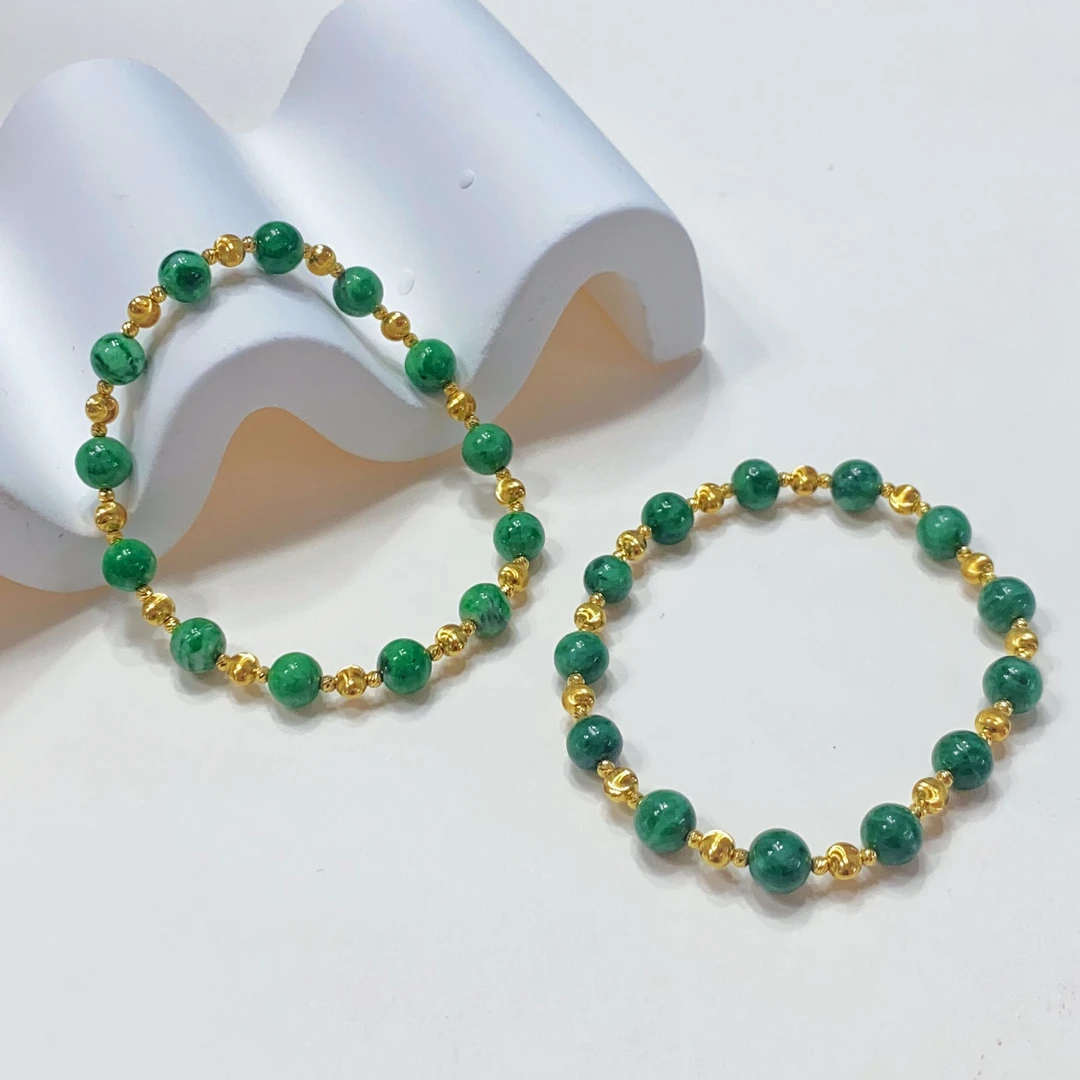 【小宝珠宝】12 T38055-18k翡翠手串-多样性发一件-6mm