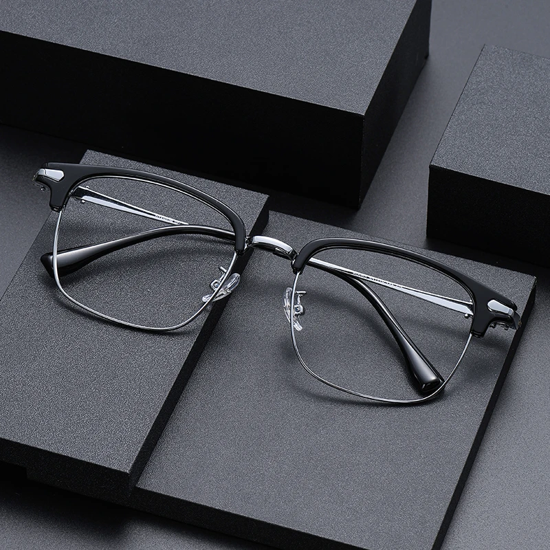 K0065-超轻克家同款板材钛合金眼镜架批发