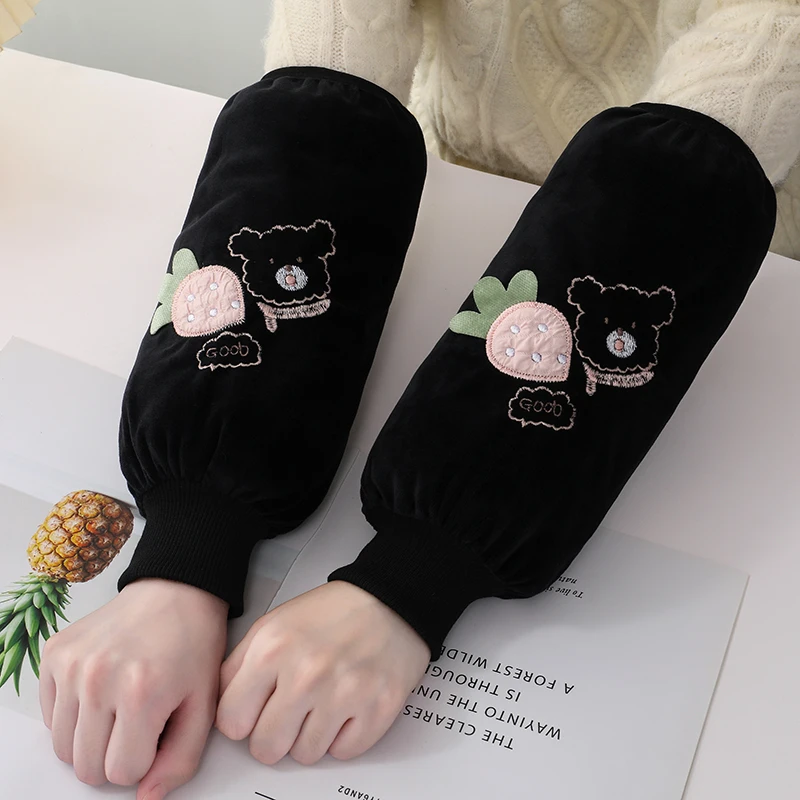 冬季袖套手套二合一学生校服保暖耐脏套指袖头成人办公室防脏套袖