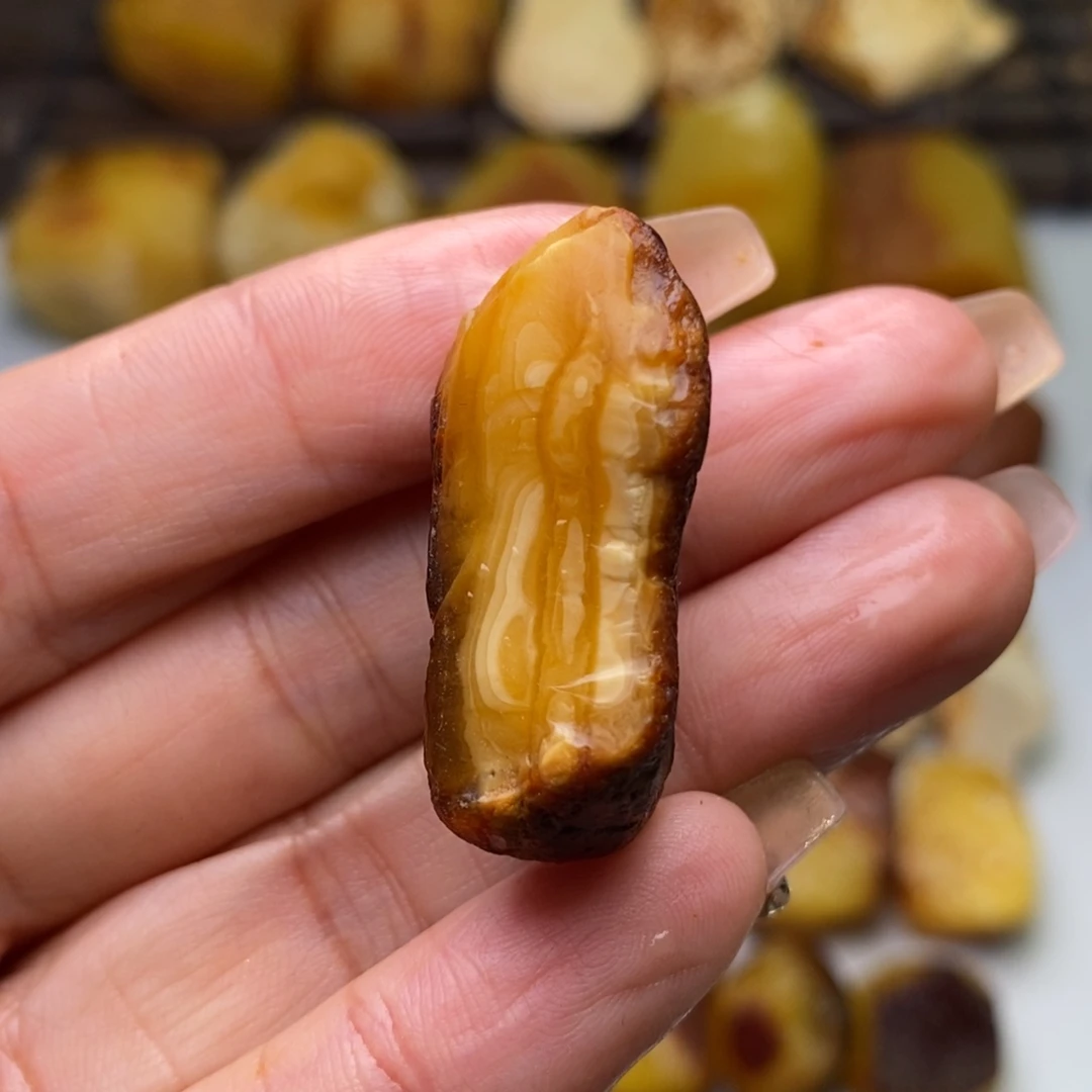 定制琥珀天然蜜蜡乌料10✖️9老型2个