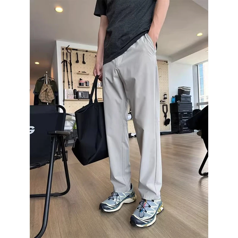 美式冰丝速干休闲裤男款夏季薄款轻量化弹力裤子户外骑行运动长裤