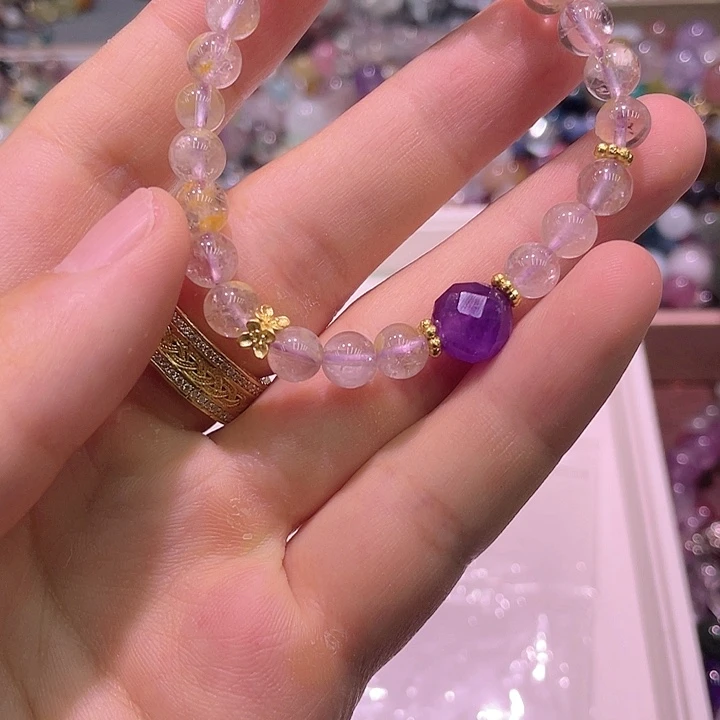 水晶手串未镶嵌极光23