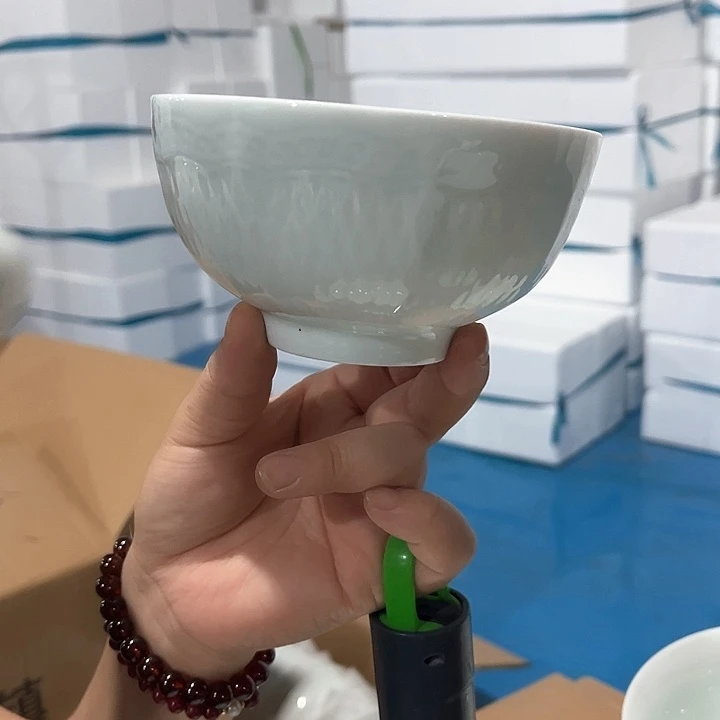瓷片云梦青瓷4.75英寸米饭碗六个包邮