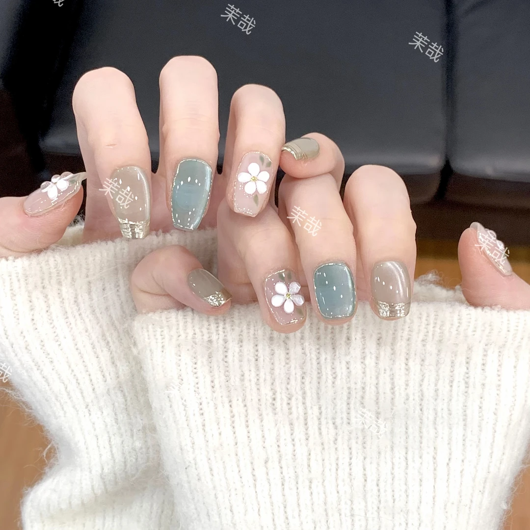 茉哉【秘境探花】纯手工定制美甲拆卸穿戴甲A3767