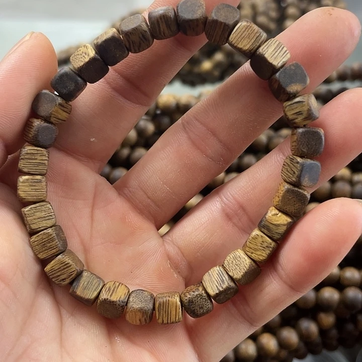 沉香碎屑沉香06方糖珠单圈