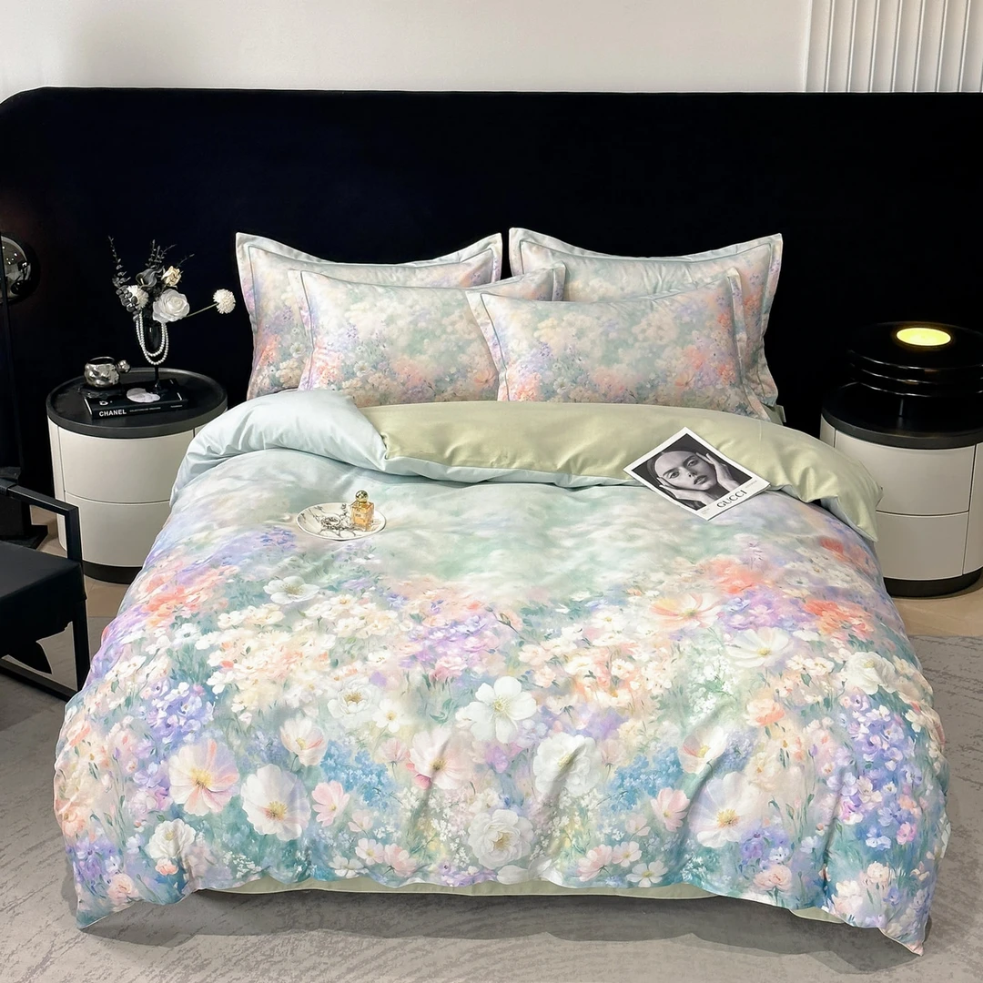 高端新款四季斜纹大版定位印花全棉四件套纯棉新疆棉加厚床上用品