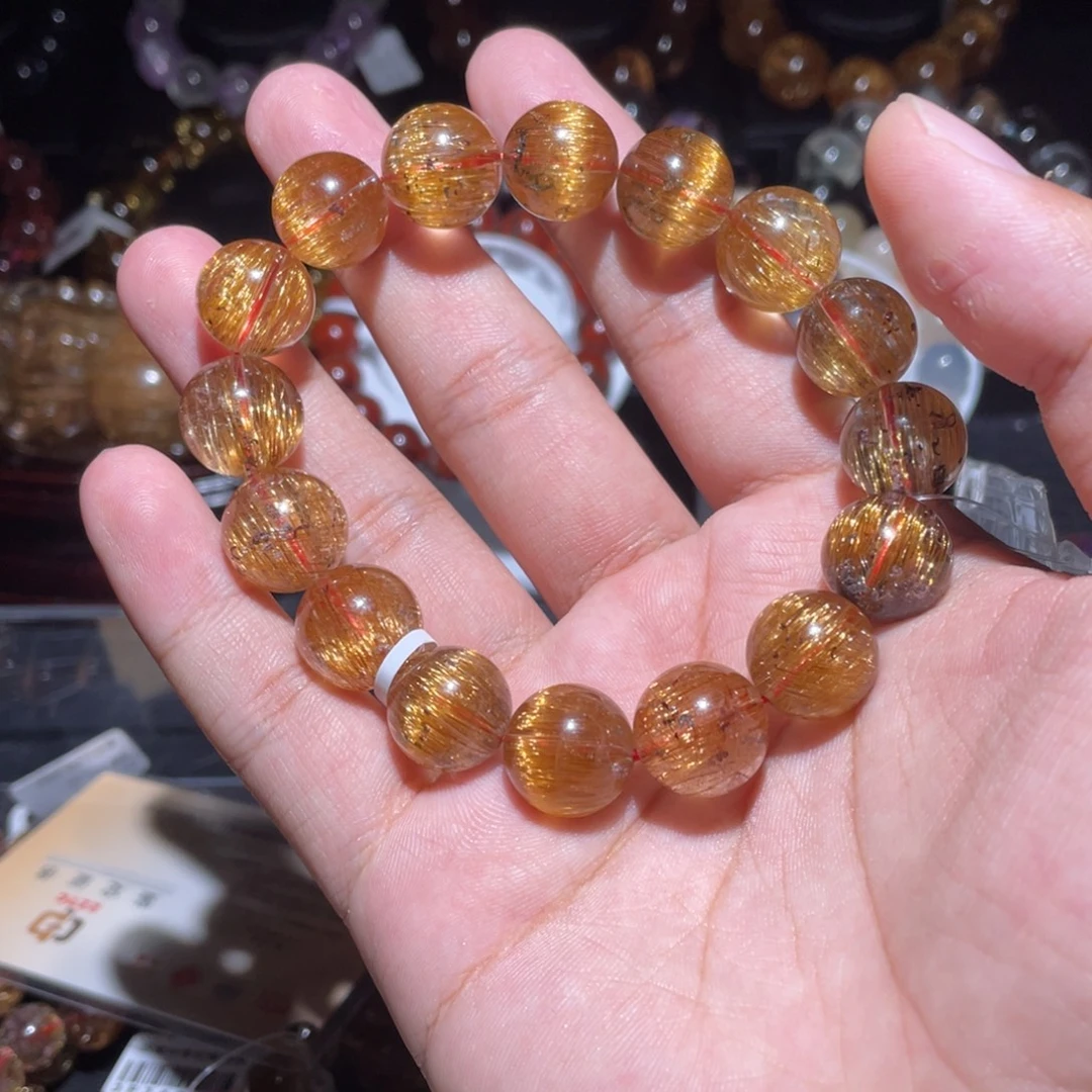 K****未镶嵌水晶手链14mm金发晶手链单圈