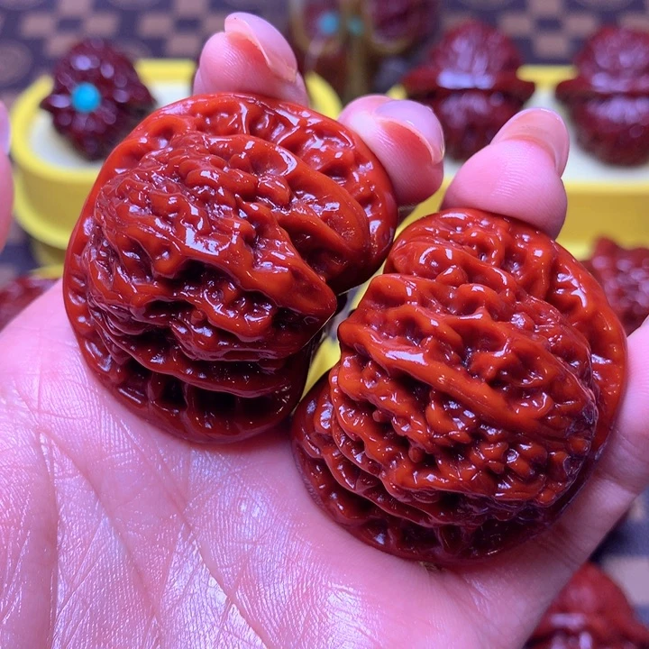 文玩核桃把件九龙筋45