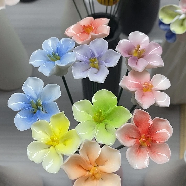 陶瓷陶瓷材料10朵樱花