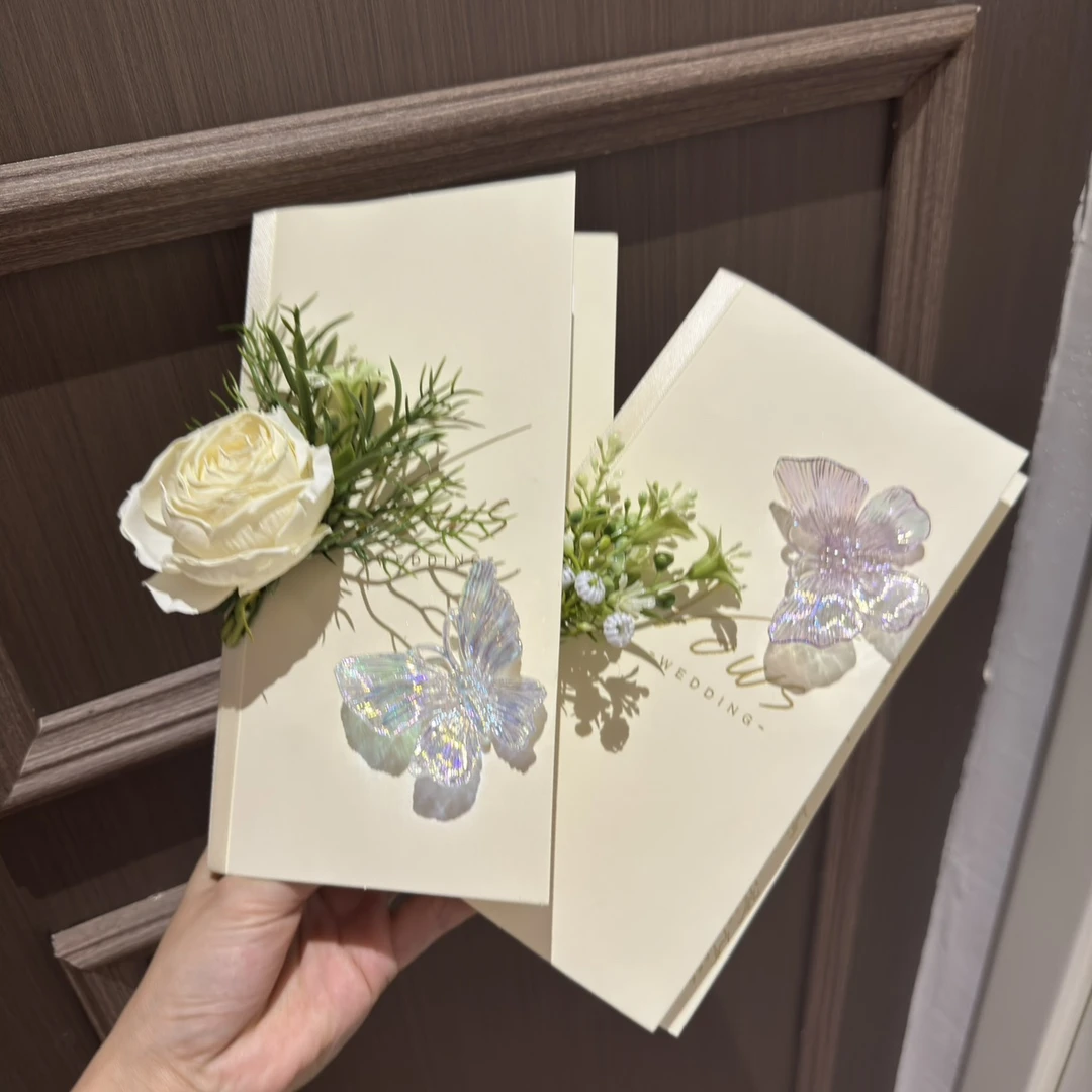 结婚誓言卡婚礼新娘新郎卡片手写森系小清新致辞本法式宣言誓词本